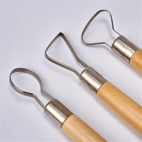 Mirettes - Accessoires pour poterie et sculpture - 3 pièces - Manche en bois