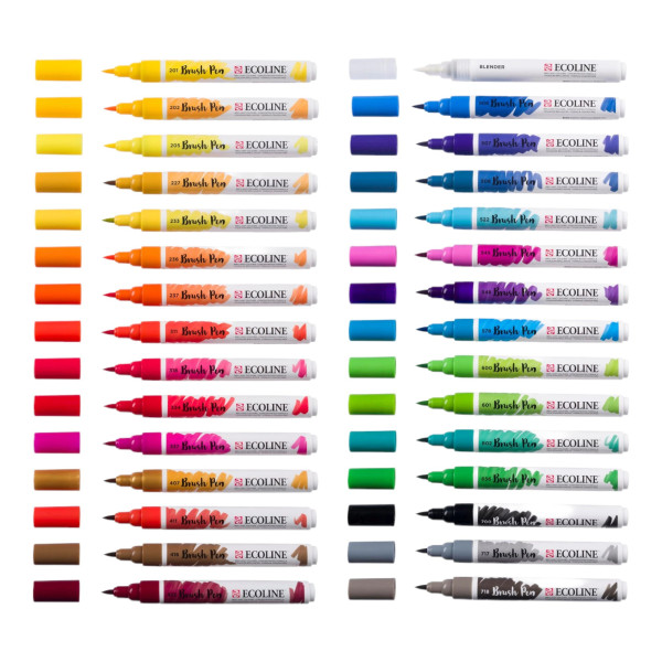Feutres - Aquarelle - Dessin - Croquis - 30 couleurs primaires - Ecoline