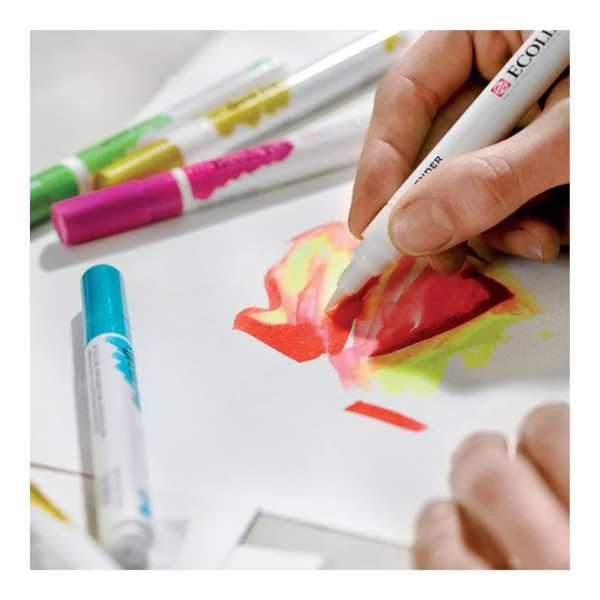 Feutres - Aquarelle - Dessin - Croquis - 30 couleurs primaires - Ecoline