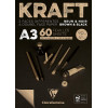 Bloc Kraft Noir A3 - 60 Feuilles - 90G - Clairefontaine pas cher