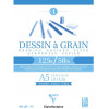 Bloc Dessin A Grain Colle A5 - 125G - 40 Feuilles - Clairefontaine pas cher