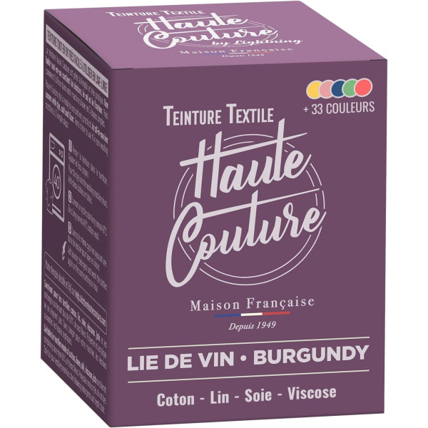 photo-Teinture textile - Tout-en-un - Vêtements - Tissus - Lie de vin - 350g - Haute couture