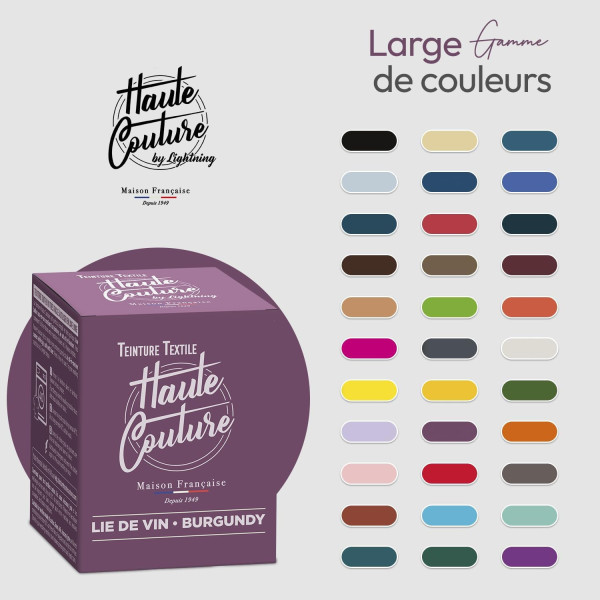 Teinture textile - Tout-en-un - Vêtements - Tissus - Lie de vin - 350g - Haute couture