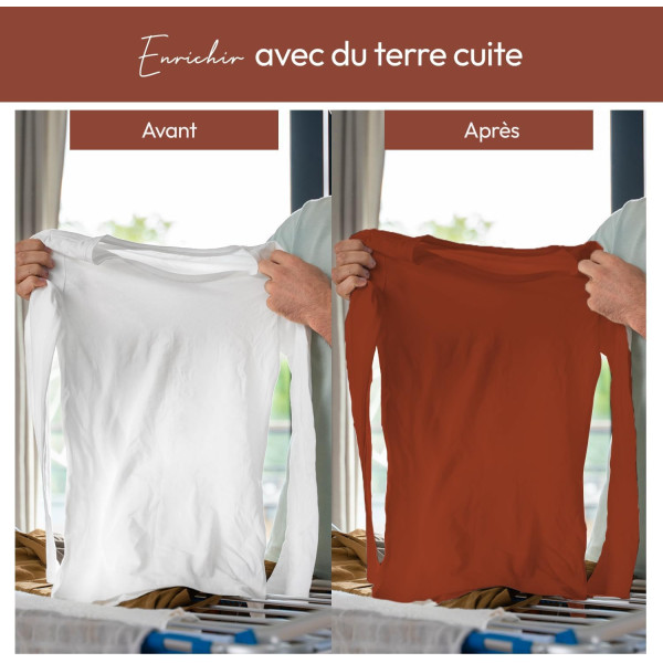 Teinture textile - Tout-en-un - Vêtements - Tissus - Terre cuite - 350g - Haute couture