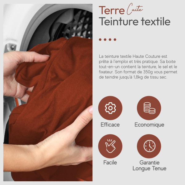 Teinture textile - Tout-en-un - Vêtements - Tissus - Terre cuite - 350g - Haute couture