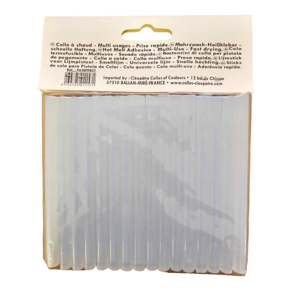 50 bâtons de colle - Pour mini pistolet à colle - Recharge - 7mm de diamètre - Cléopâtre