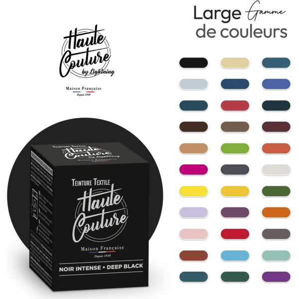 Teinture textile - Tout-en-un - Vêtements - Tissus - Noir - 3x350g - Haute couture