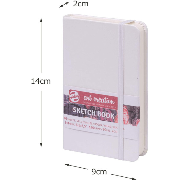 Carnet Croquis 90 X 140 Mm 80 Feuilles 140G Blanc Royal Talens pas cher