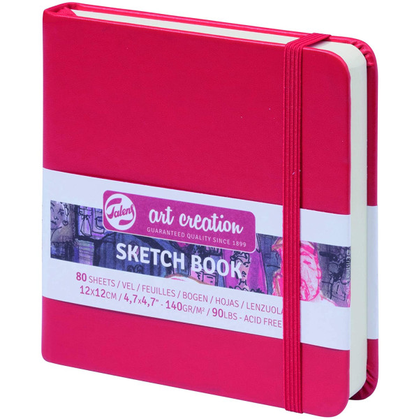 Carnet croquis 12x12cm 80 feuilles rouge - Royal Talens pas cher