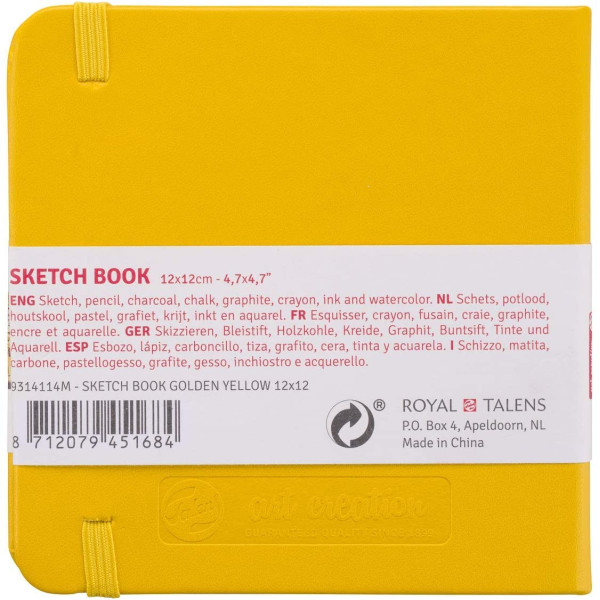 Carnet Croquis 12 X 12 Cm 80 Feuilles 140G Jaune Royal Talens | Surdiscount