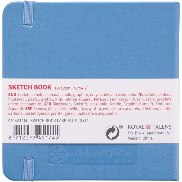 Carnet Croquis 12 X 12 Cm 80 Feuilles 140G Bleu Royal Talens | à seulement 3,5 €