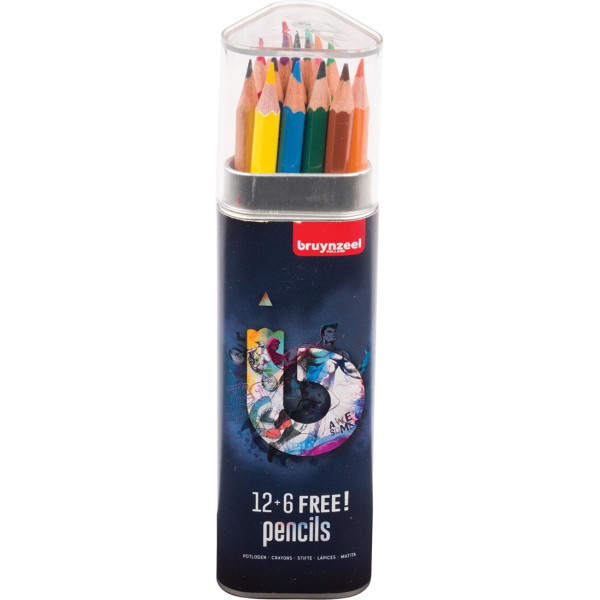 Etui De 12 Crayons De Couleur + 6 Gratuits - Assortiment - Bruynzeel pas cher