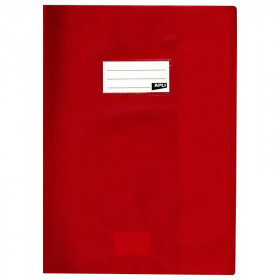 photo-Protège-cahier opaque rouge en PVC – Format 21x29,7 cm – Épaisseur 19/100ème – Grain cuir