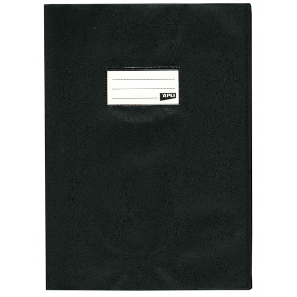 photo-Protège-cahier opaque noir en PVC – Format A4 21x29,7 cm – Épaisseur 19/100ème – Grain cuir