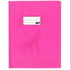 photo-Protège-cahier opaque rose en PVC – Format 17x22 cm – Épaisseur 19/100ème – Grain cuir