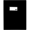 photo-Protège-cahier opaque noir en PVC – Format 17x22 cm – Épaisseur 19/100ème – Grain cuir