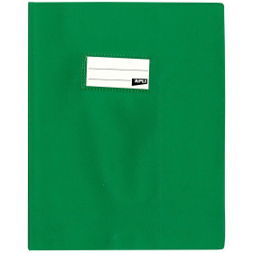 photo-Protège-cahier opaque vert en PVC – Format 17x22 cm – Épaisseur 19/100ème – Grain cuir