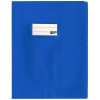 photo-Protège-cahier opaque bleu en PVC – Format 17x22 cm – Épaisseur 19/100ème – Grain cuir