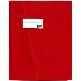 Protège-cahier 17 x 22 cm petit cahier plastique rouge Apli pas cher