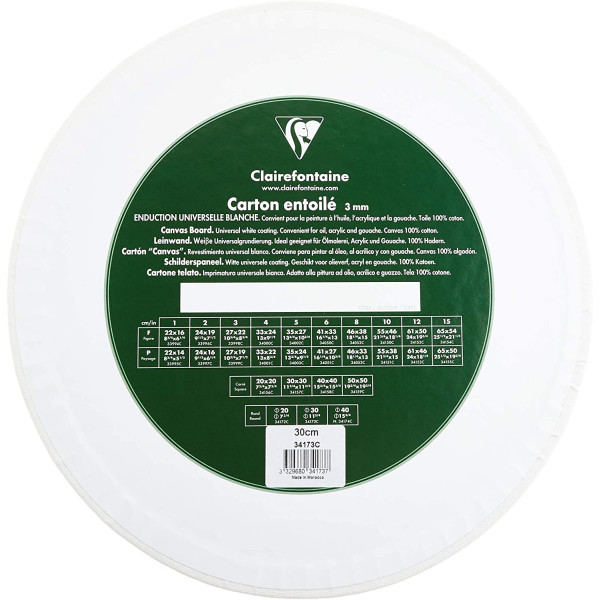 Carton Entoilé - 100% Coton - Diamètre 30 Cm - Clairefontaine pas cher