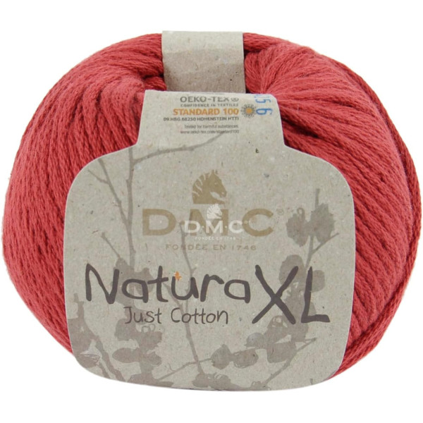 photo - Pelote - 100% coton peigné - Ecarlate - Très épais - DMC - Natura XL - Tricot - Crochet