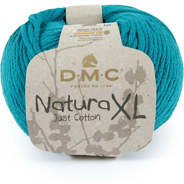 photo - Pelote - 100% coton peigné - Emeraude - Très épais - DMC - Natura XL - Tricot - Crochet