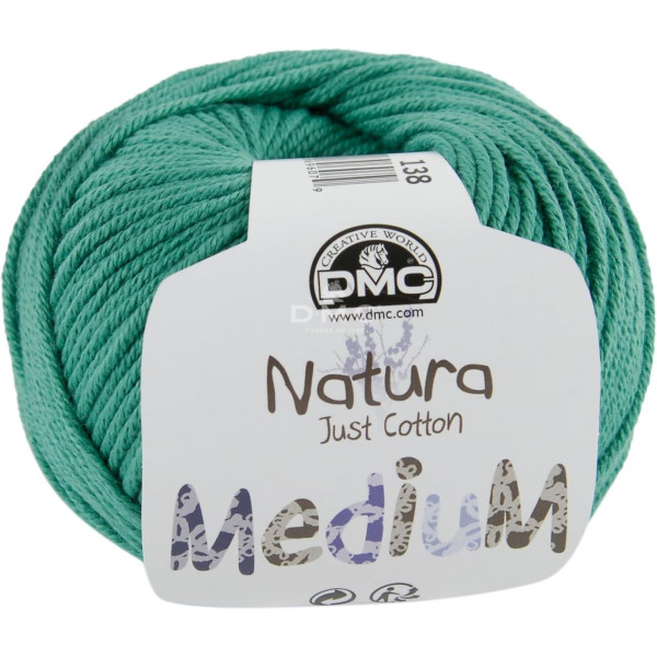 photo-Pelote - 100% coton - Emeraude - Epais - DMC - Natura Médium - Tricot - Crochet