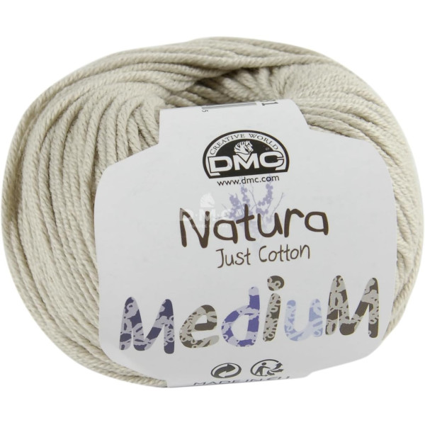photo-Pelote - 100% coton - Beige - Epais - DMC - Natura Médium - Tricot - Crochet