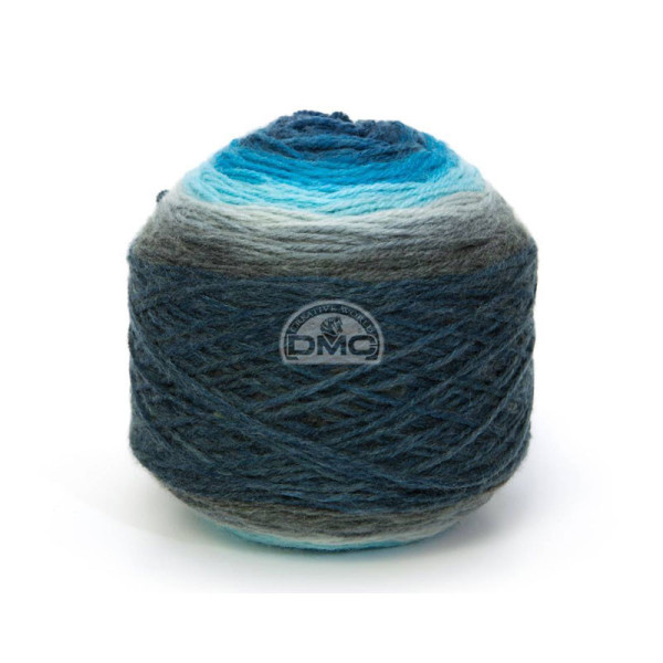 Pelote de laine - DMC - Révélation - Laine + acrylique + polyester - Couleurs bleues - Tricot - Crochet