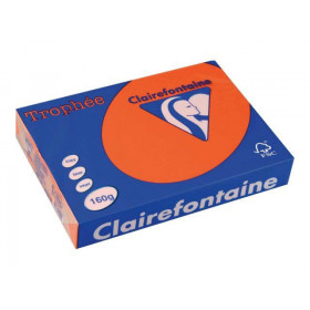 250 Feuilles A4 - 120G - Couleurs Pastels - Clémentine - Trophée Clairefontaine pas cher