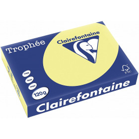 250 Feuilles A4 - 120G - Couleurs Pastels - Jonquille - Trophée Clairefontaine pas cher