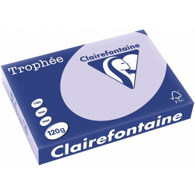 250 Feuilles A4 - 120G - Couleurs Pastels - Lilas - Trophée Clairefontaine pas cher