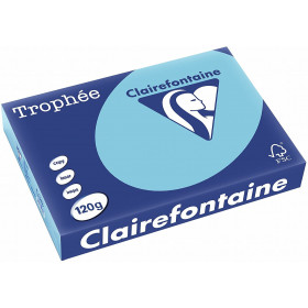 250 Feuilles A4 - 120G - Couleurs Pastels - Bleu Alizé - Trophée Clairefontaine pas cher