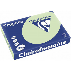 250 Feuilles A4 - 120G - Couleurs Pastels - Vert Golf - Trophée Clairefontaine pas cher