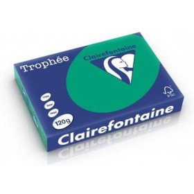 250 Feuilles A4 - 120G - Couleurs Vives - Vert Sapin - Trophée Clairefontaine pas cher