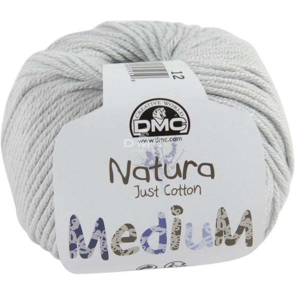photo-Pelote - 100% coton - Gris perle - Epais - DMC - Natura Médium - Tricot - Crochet