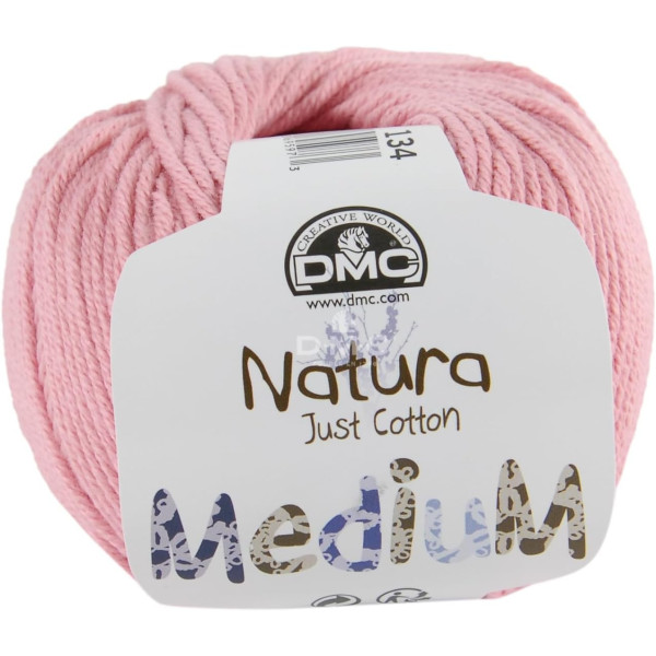 photo-Pelote - 100% coton - Rose clair - Epais - DMC - Natura Médium - Tricot - Crochet