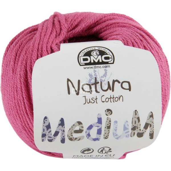 photo-Pelote - 100% coton - Rose - Epais - DMC - Natura Médium - Tricot - Crochet