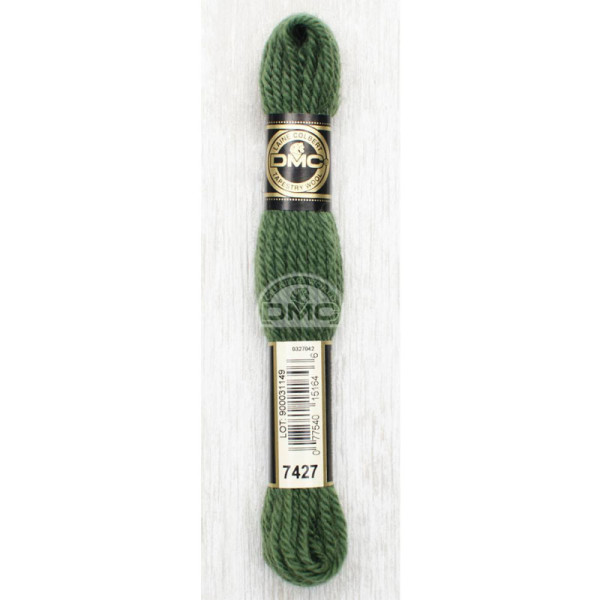 photo-Fil de laine - DMC - Laine Colbert - 100% laine - Vert mousse de chêne - 7427 - Canevas