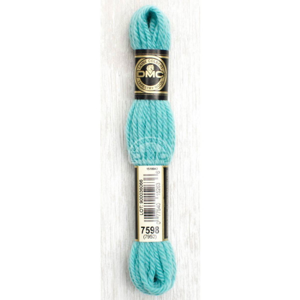 photo-Fil de laine - DMC - Laine Colbert - 100% laine - Turquoise métallisé - 7598 - Canevas