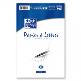 Papier À Lettres - 14.8 X 21 Cm A5 - Blanc Uni - Oxford pas cher