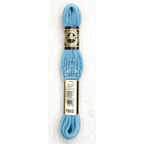 photo-Fil de laine - DMC - Laine Colbert - 100% laine - Bleu gauloise - 7802 - Canevas