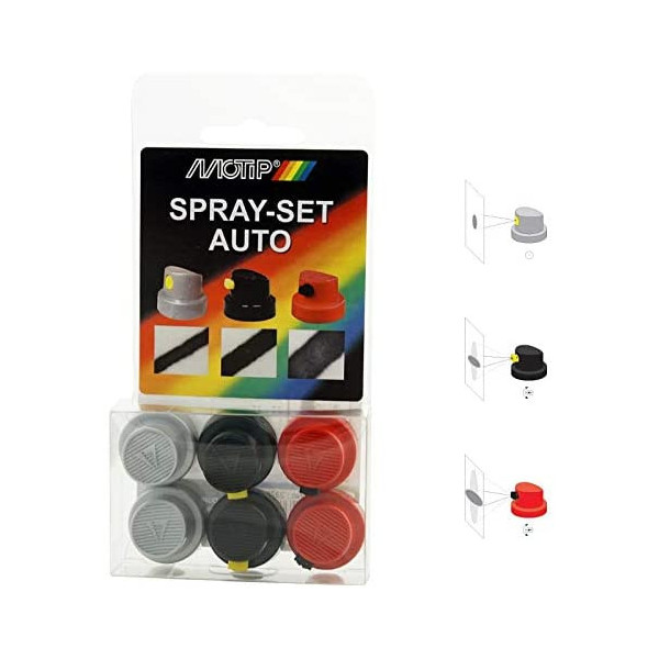 Lot de 6 caps pour bombe de peinture - Motip pas cher
