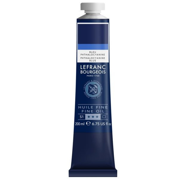 photo-Peinture à l'huile - Fine - Bleu phtalocyanine - 095 - Lefranc Bourgeois - 200ml