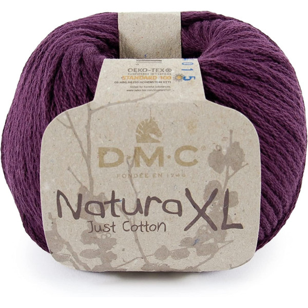 photo - Pelote - 100% coton peigné - Prune - XN06 - Très épais - DMC - Natura XL - Tricot - Crochet
