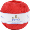 photo-Pelote de laine - 100% coton - Rouge vif - 5666 - DMC - Petra - Longues fibres