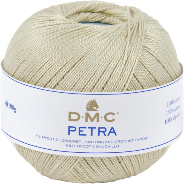 photo-Pelote de laine - 100% coton - Ecru - 5712 - DMC - Petra - Longues fibres