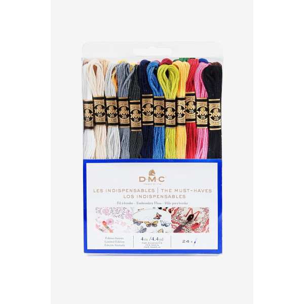photo - Fils de laine - 24 échevettes - Fil mouliné - DMC - Les indispensables - Broderie - Point de croix