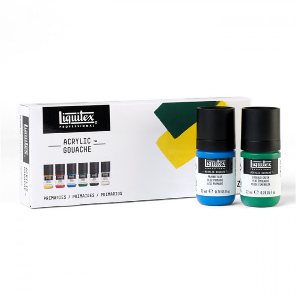 photo-Gouache acrylique - Mate - Liquitex - 6 couleurs - Flacons 22ml - Beaux-arts