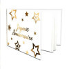 Livre d'or - Motif étoiles - Blanc et or -  Joyeux anniversaire - 20pages - 15x21cm - Party chic